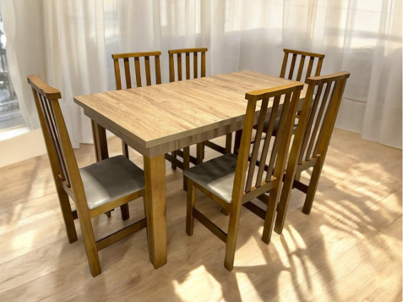 Mesa Reta 152x90 c/pés c/6 cad ALTA